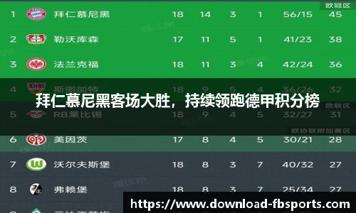 拜仁慕尼黑客场大胜，持续领跑德甲积分榜